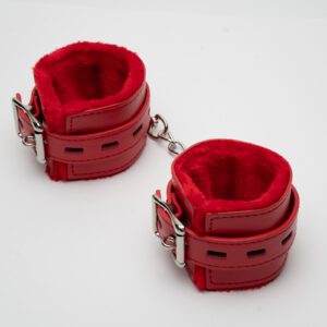 POISON ROSE Fluffy Faux Leather Cuffs 4 colours