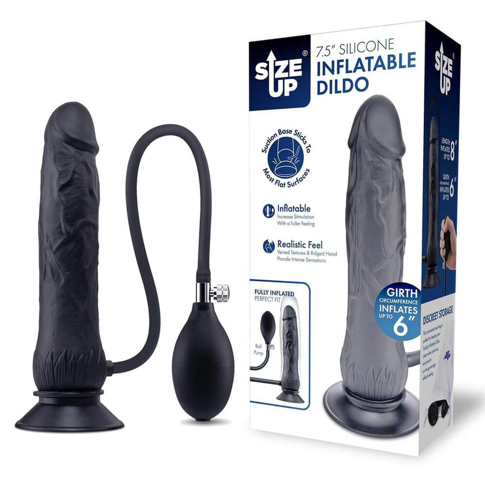 Size Up 7.5 Inch Inflatable Dildo with Balls - Image 2